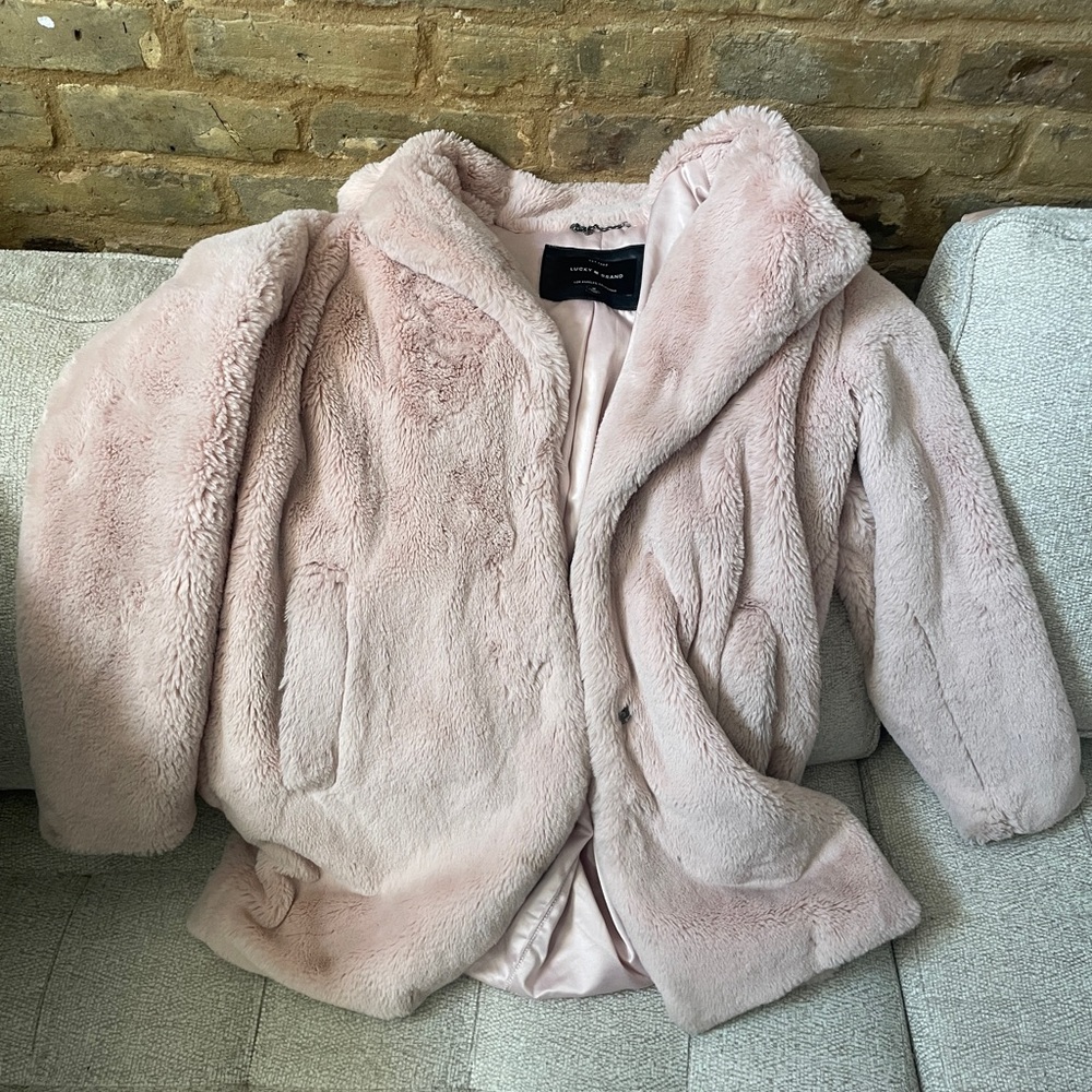 Lucky Brand Pink Faux Fur Jacket
